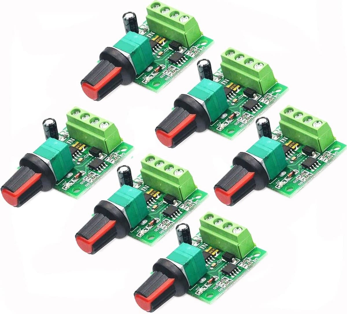 Dailygoody - PWM Motor Speed Controller 6 Stuks - 1.8V tot 12V, 2A, DC Snelheidsregelaar