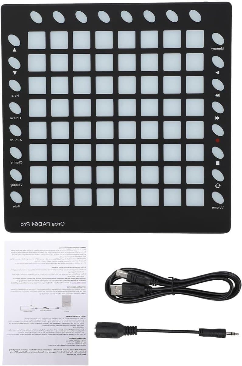 MIDI Controller - Muziek Pad - Muziek Productie - 64 RGB Pads - 128 MB Geluid - Zwart