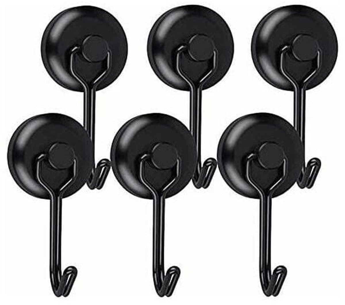 Krachtige magnetische haken koelkastmagneethaken zwarte neodymium draaibare magneet magnetische haken magnetische haken voor keuken handdoek tafel 6 stuks