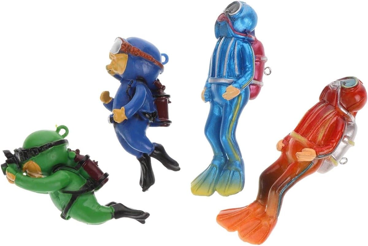 Duiker Set - Duikers Aquarium Decoraties - Aquarium Verfraaien - Drijvend Ontwerp - 8.50X2.50X2.50CM - Veelkleurig