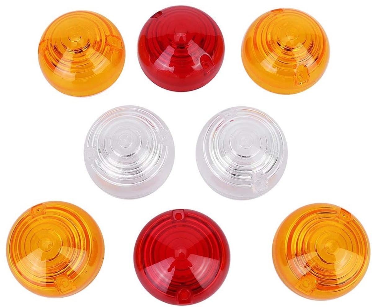 OmGoods - Dailygoody - Tail Light Lens Kit - Indicator Light Lens - 100% Gloednieuw - Rond - 8 Stuks - Geschikt voor Series 3 - ABS Kleur