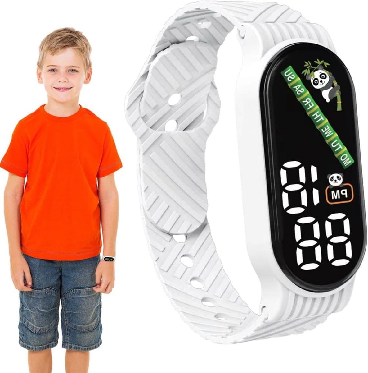 Kinderen Activity Tracker - Fitnesshorloge Stappenteller - Activiteiten Bijhouden - Touchscreen Bediening - 1.5 cm Bandbreedte - Wit