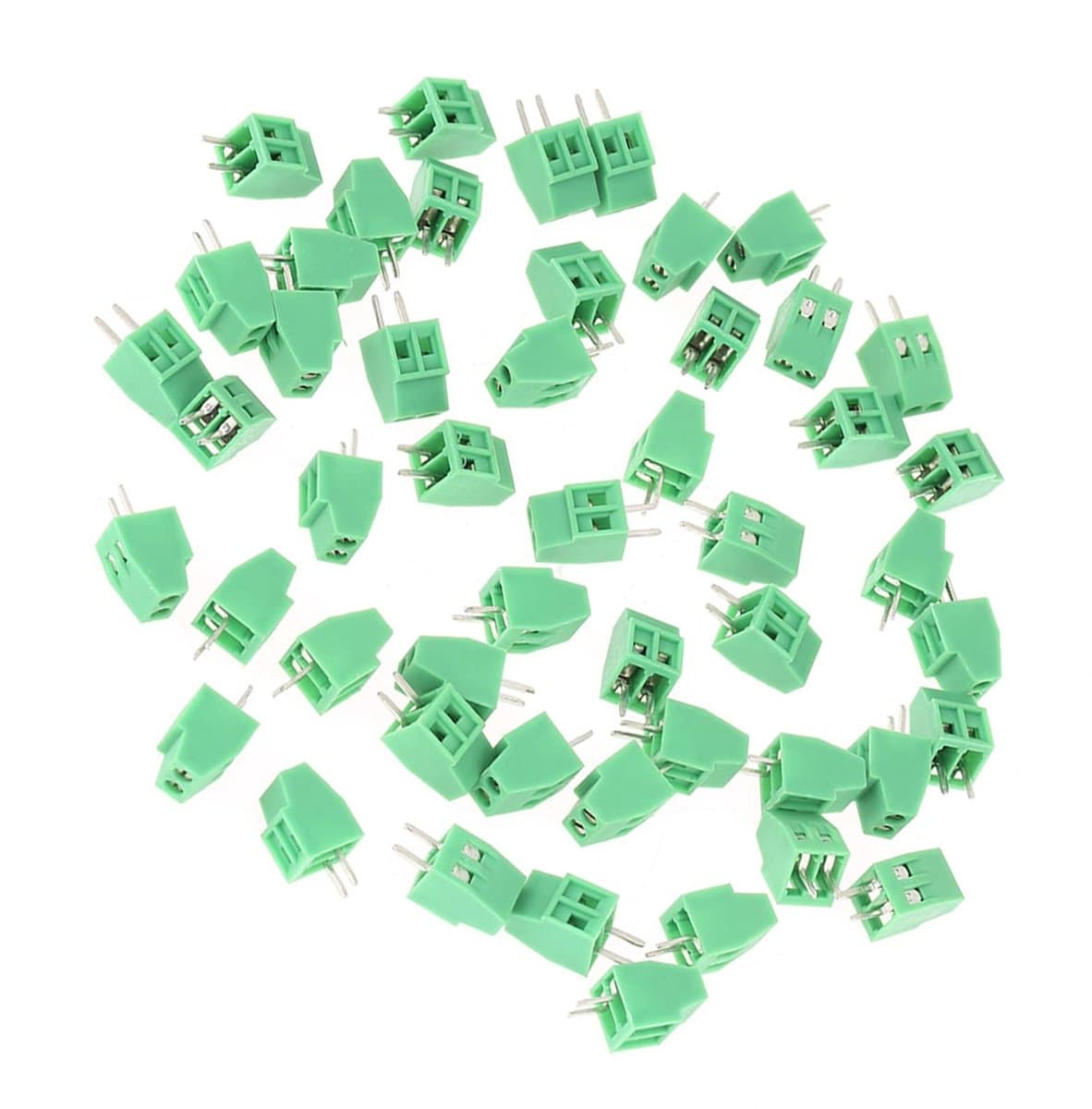 Dailygoods - Dailygoody - PCB Schroefterminal Blokconnector - 50-delige set - 2-pins aansluiting - 2.54mm formaat - Voor elektrische verbindingen - Geschikt voor d