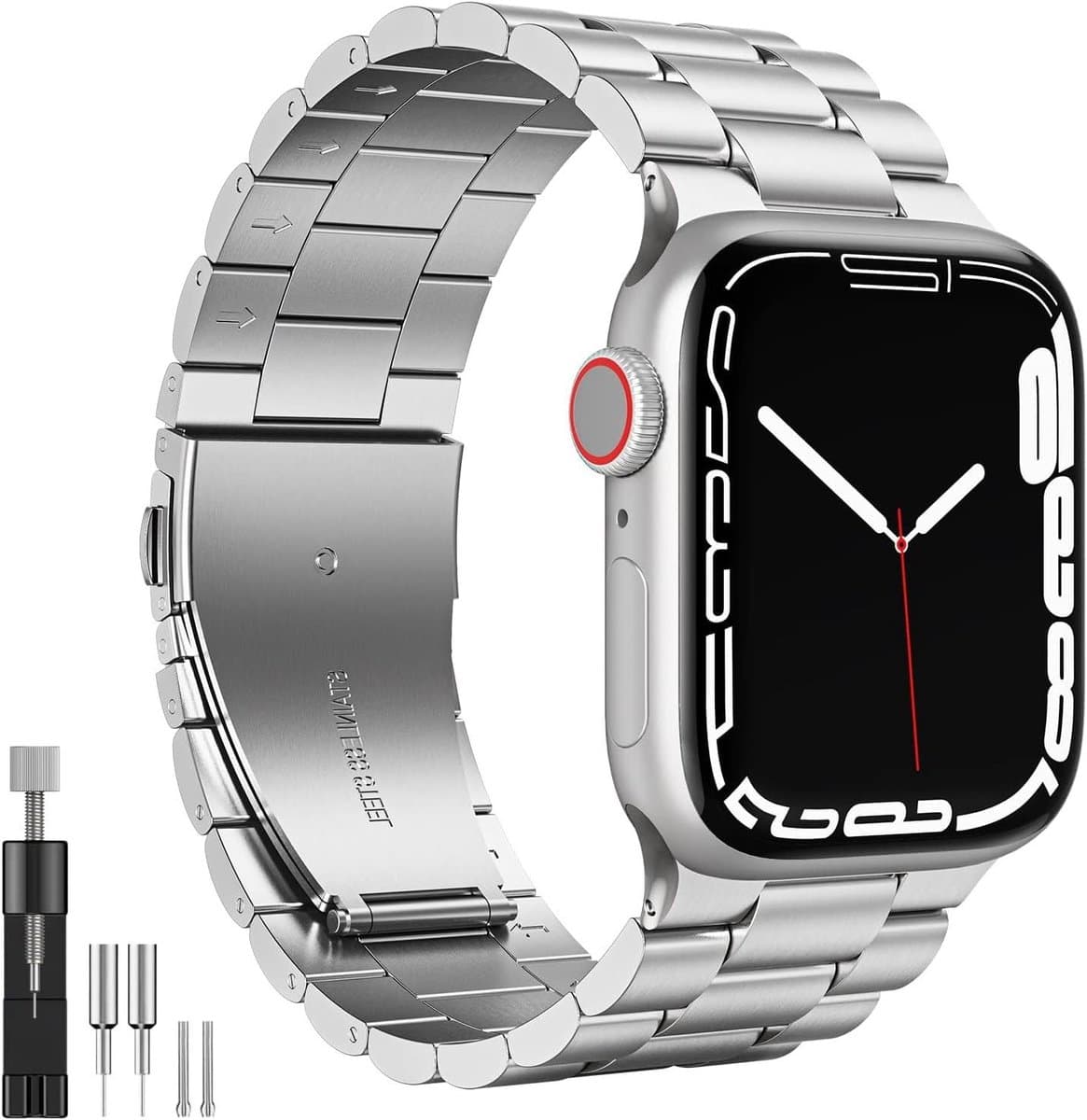 Premium RVS Horlogeband voor 42 mm, 44 mm, 45 mm, 46 mm en 49 mm Smartwatches - Duurzame Vervangband voor Apple Watch Series Ultra 10/9/8/7/6/5/4/3/2/1/SE met Verstelbare Sluiting en Stijlvol Ontwerp