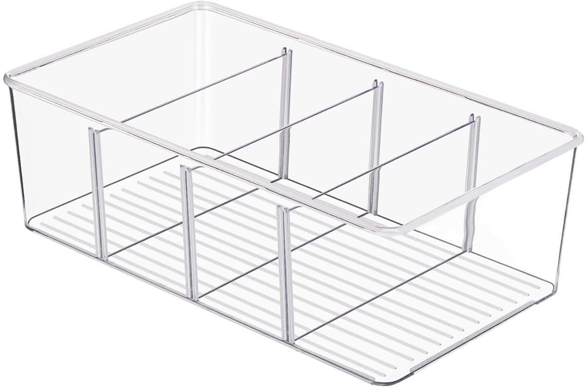 Set van 2 koelkastbewaardozen Geschikt voor 4 vakken - Geschikt voor het bewaren van theezakjes, snacks, kruiden, enz.