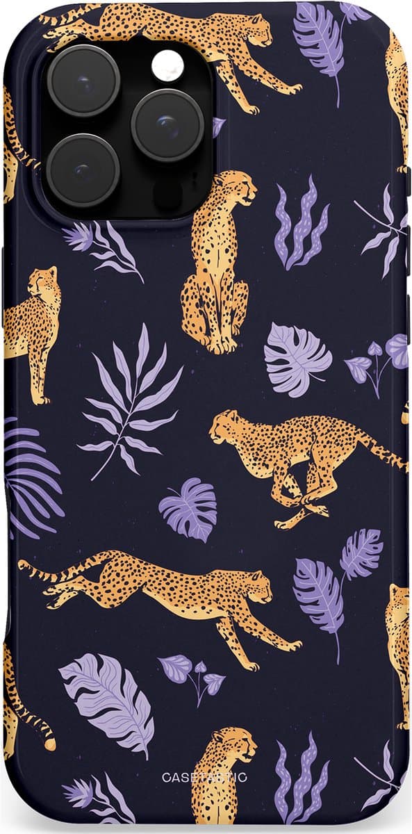 Casetastic Hoesje Geschikt voor Apple iPhone 16 Pro Max Magsafe - Stijlvolle Beschermende Duo-layer Case - Cheetah charisma