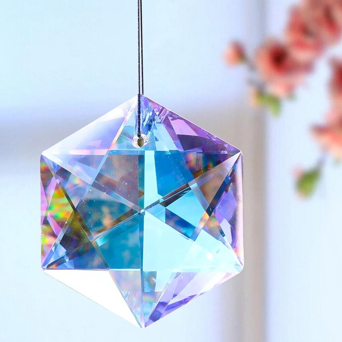 Kleurige 100mm Prism Crystal voor Zonvanger, Raamdecoratie en Feestversiering - Glas Hangdecoratie voor Tuin en Interieur met Regenboogeffect