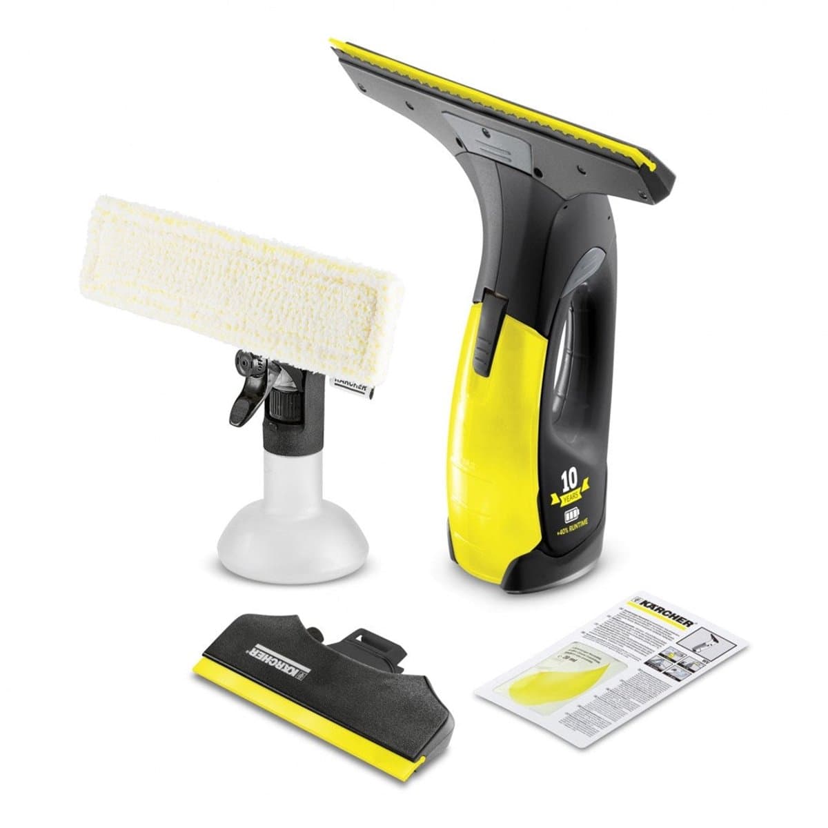 Kärcher Window Vac WV 2 Premium 10 Years Edition Raamreiniger - Looptijd accu 35 min - Limited Edition - Werkbreedte 170/280 mm - Incl. smalle zuigmond, sproeiflacon, microvezeldoek en reinigingsmiddel