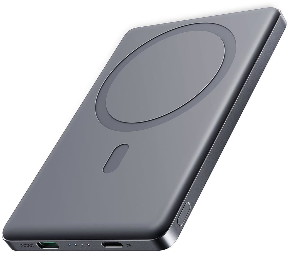 Joyroom 20W Ultra-Slim Metalen Power Bank - Geschikt voor Magsafe - Draadloos - 5000 mAh Inclusief 60W USB-C Kabel - Space Grey