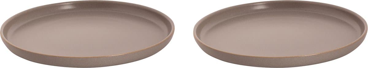 Palmer - Sandy Loam - Bord - 2 stuks - ø 28 cm - Grijs - Stoneware - Bordenset