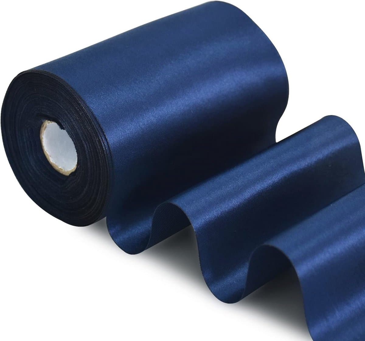 10 cm x 20 m donkerblauw satijnen lint voor bruiloftsdecoratie, feestversiering en cadeaus
