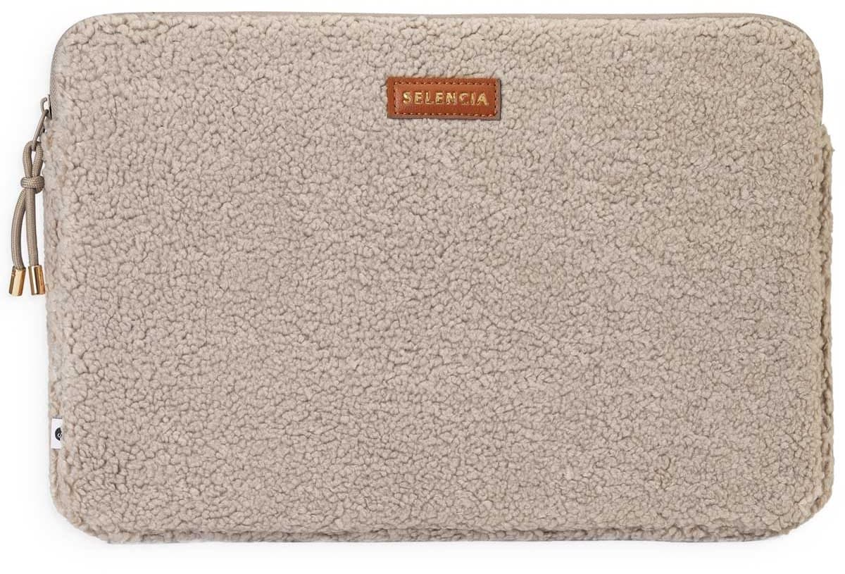 Selencia Teddy Laptop Sleeve - Laptop Hoes geschikt voor 15 / 15.3 / 15.6 / 16 / 16.2 inch - Sand