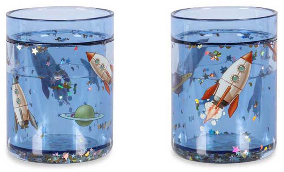Konges Slojd 2 Pack Glitter Bekers Outer Space