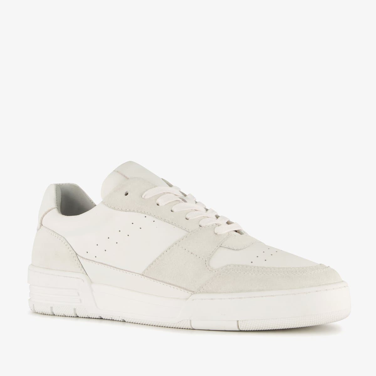 Van Beers leren heren sneakers wit - Maat 44 - Uitneembare zool