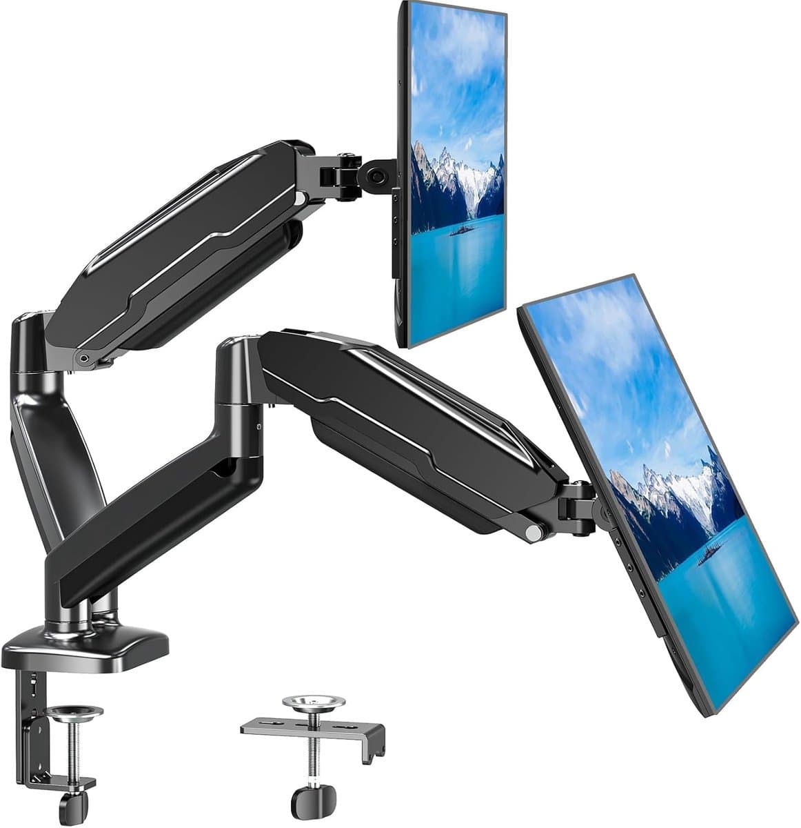 Dubbele Monitorarm voor 2 Schermen 13-32 Inch, In Hoogte Verstelbaar
