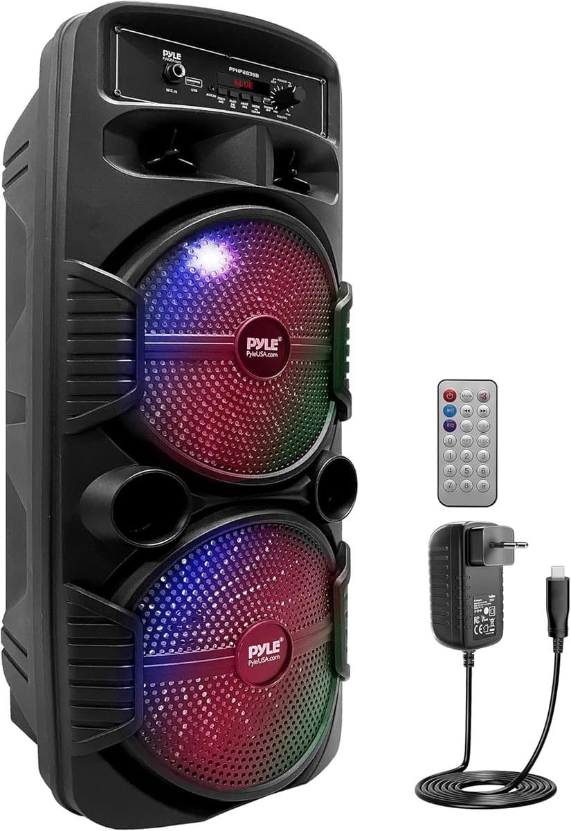 Draagbare Bluetooth PA Speaker Systeem - 600W - Inclusief Microfoon & LED Feestverlichting