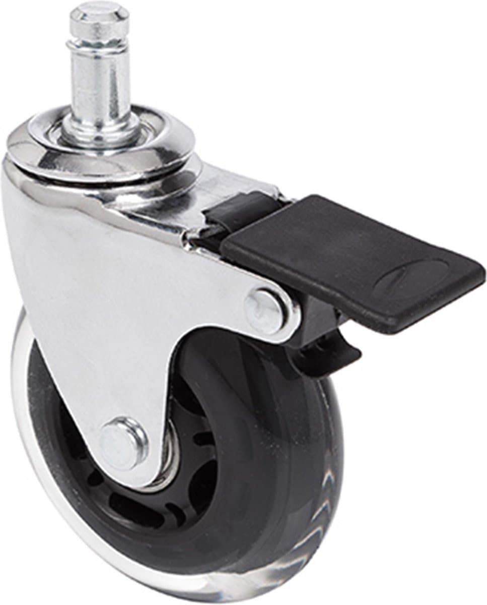 5x Luxe bureaustoelwielen ROLO SKATE 11mm / 75 mm incl rem hjh OFFICE