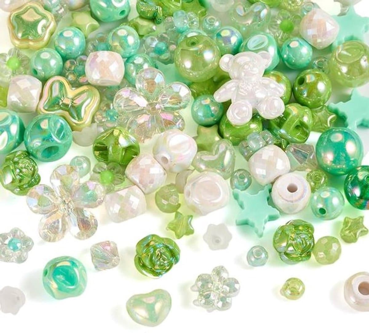 Set van 58 acryl kralen in AB kleur voor sieraden maken - Lichtgroen - Ketting Armband DIY