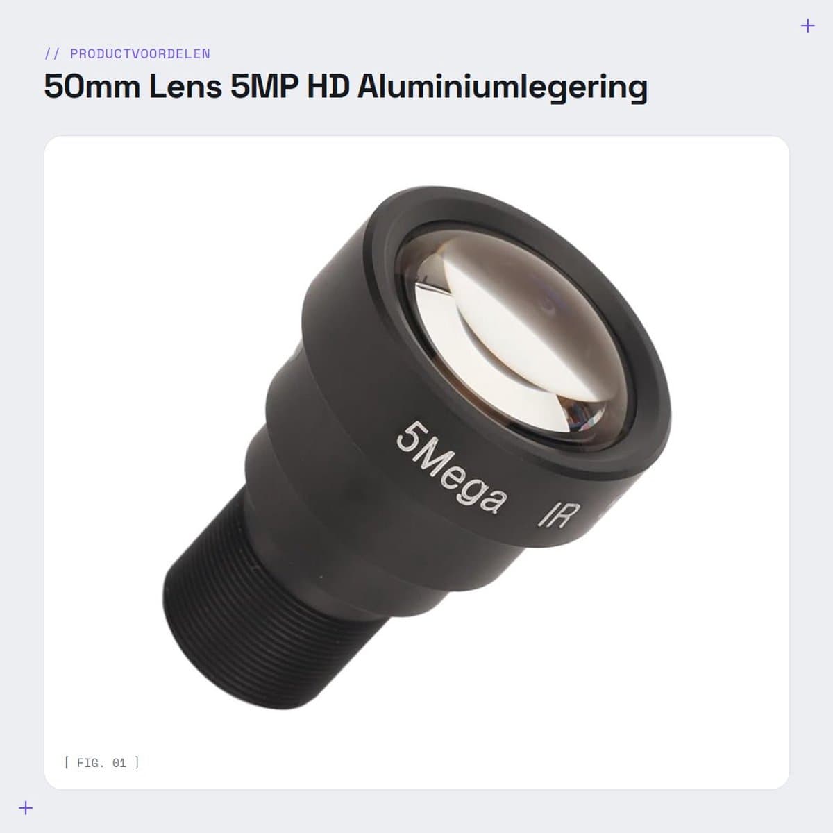 Dailygoods - Dailygoody - 50mm Lens - 5MP HD - Aluminiumlegering - Bewakingscamera Lens - M12 Interface