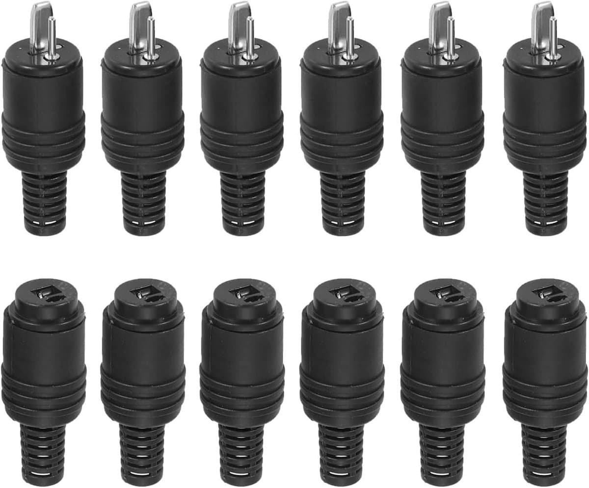 Luidsprekerstopcontacten DIN - DIN stekkers Hifi - Audio Aansluiten - Schroefklemmen Geen Solderen - 12 stuks - Zwart