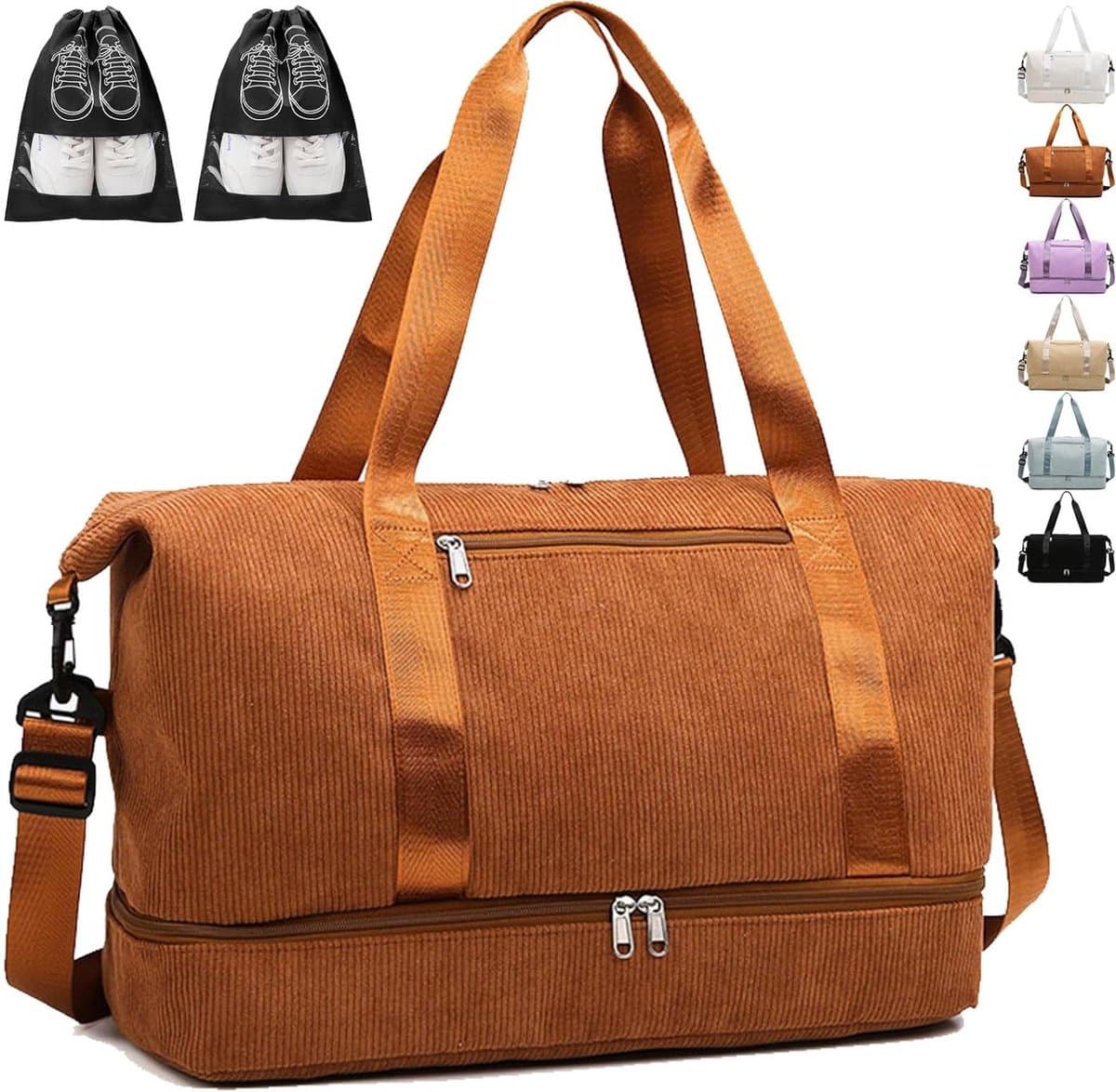 Sporttas Reistas - Weekendtas Gymtas - Sporten Reizen - Schoenen- en Natvak - 20-35 Liter - Bruin