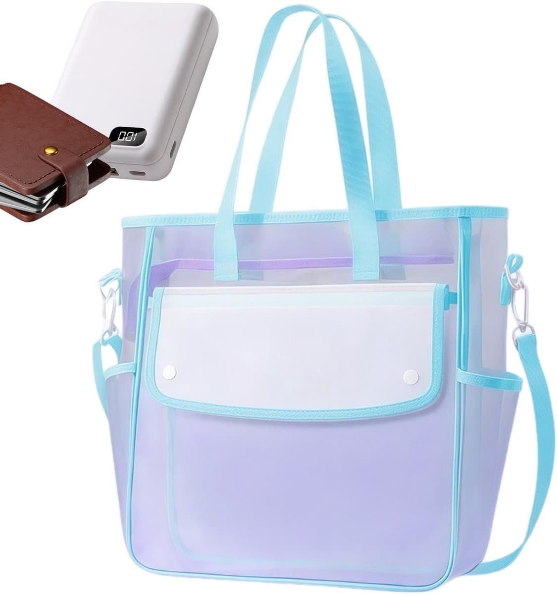 Documenten Opberger Organizer - Opbergmap Bestanden - Papieren Ordenen - Halfdoorzichtig Mesh - 30 x 33 x 10 cm - Blauw