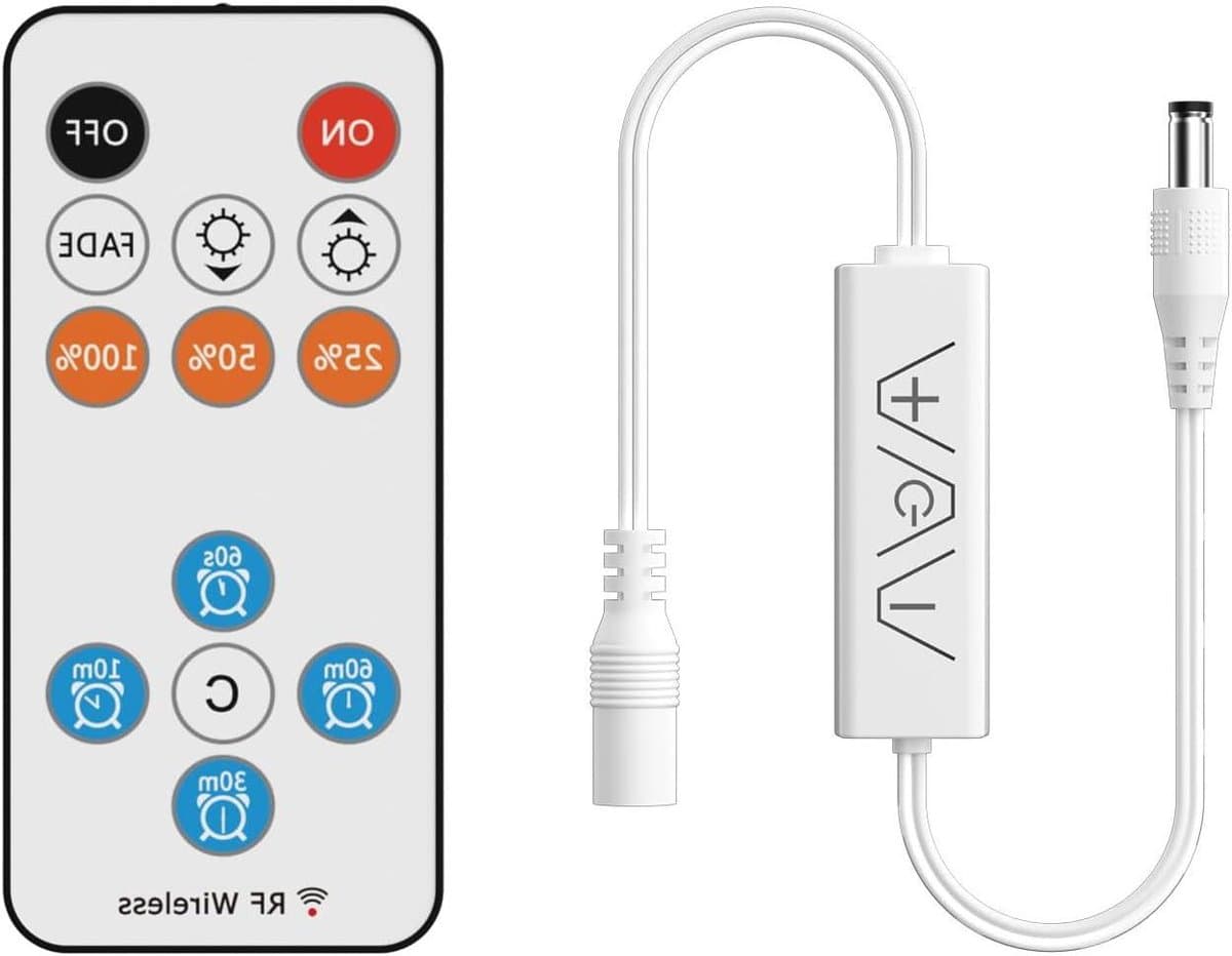 LED Strip Dimmer - Afstandsbediening Controller - Sfeerverlichting Instellen - RF Bediening 15m - 12-24V - Wit