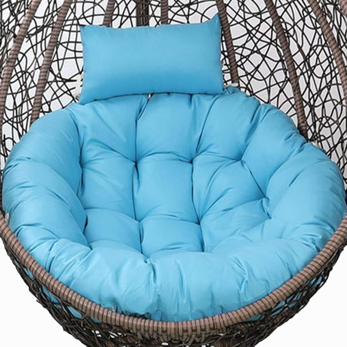 Hangkussen - Schommelstoel Kussen - Buiten Ontspannen - Extra Dikke Vulling - 120 cm Diameter - Blauw