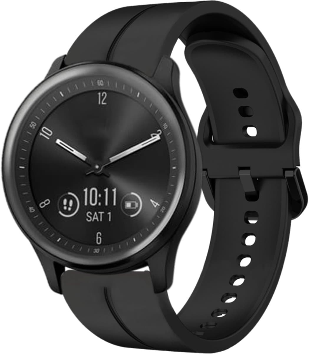 For Garmin Vivomove Sport 20mm Loop Silicone Watch Band(Black)