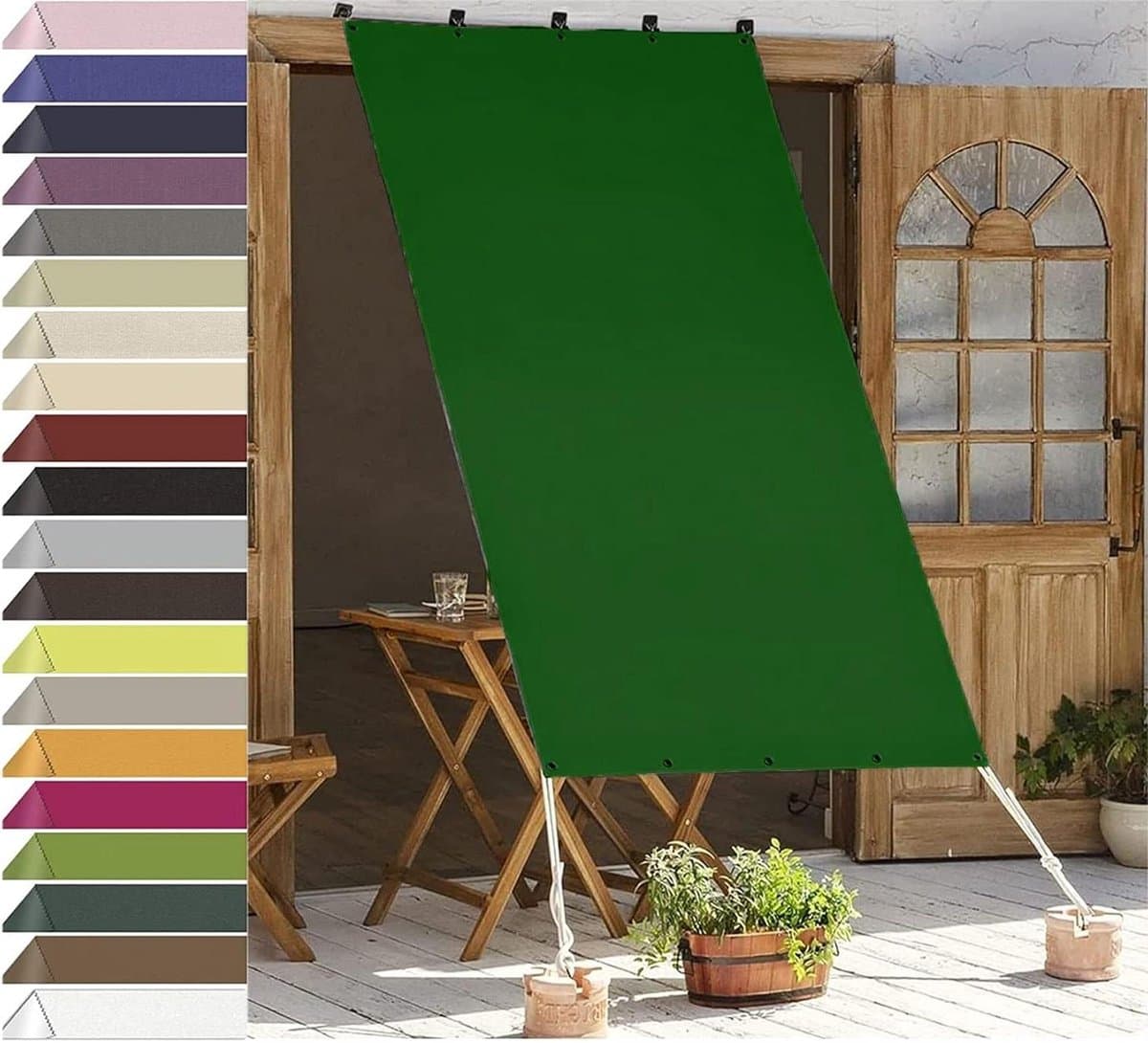 Schaduwdoek Waterdicht - Zonnescherm Zeil - Tuin Beschermen - Wind en Stofdicht - 140x140cm - Donkergroen