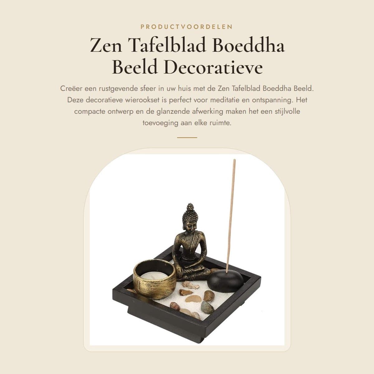 Dailygoods- Wierookset - Boeddha Tafelblad - Zen Tuin Beeld - Decoratief Thuis - Ontspanning/Meditatie - Professioneel Ontwikkeld - Meditatieaccessoires