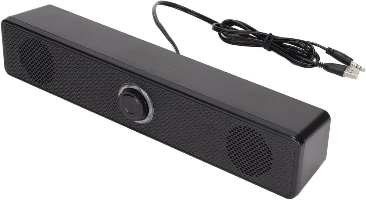 Computerluidsprekers - Desktop geluid - Muziek luisteren - Ruimtebesparend ontwerp - 6W vermogen - Zwart