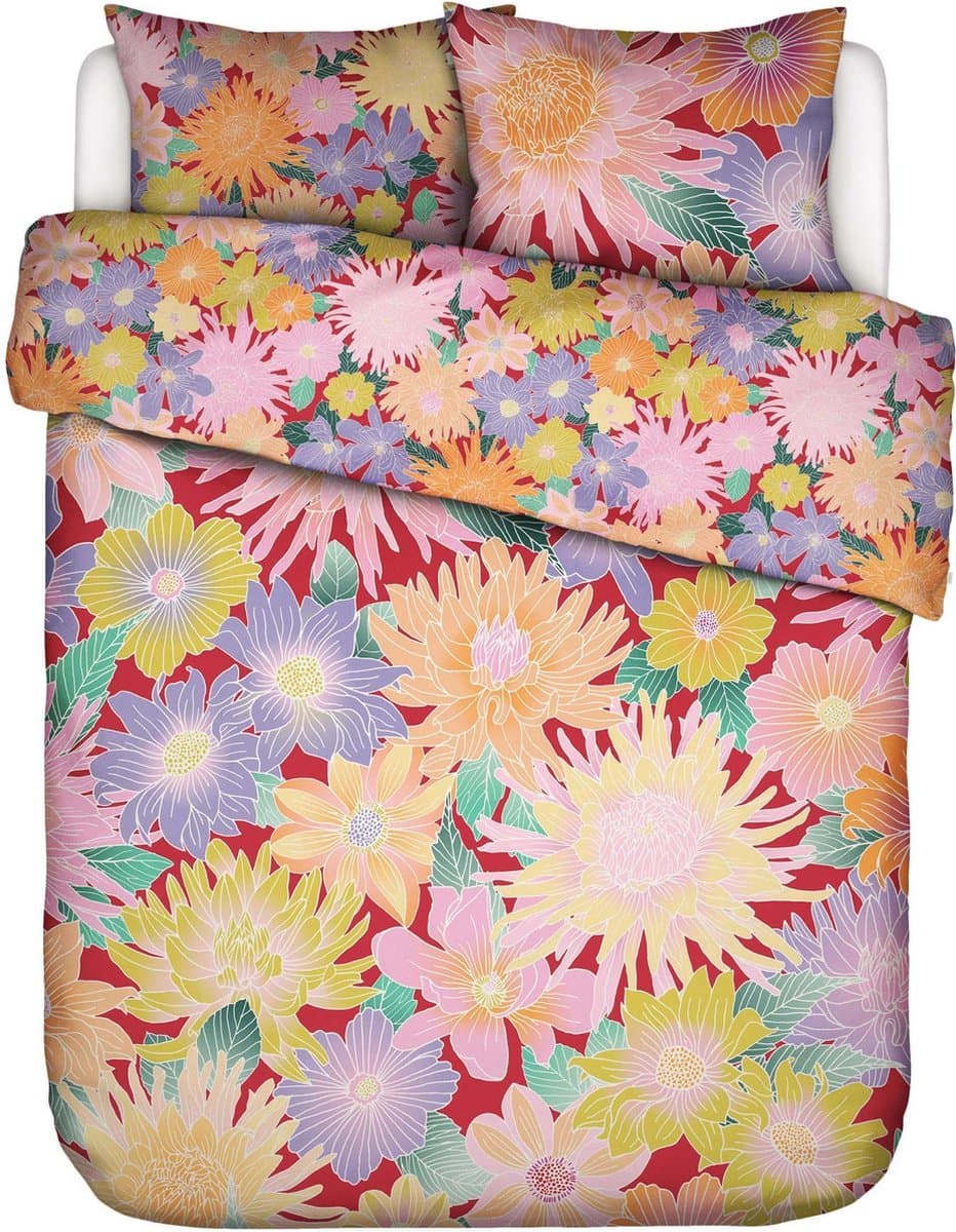 Essenza Flower Fling Dekbedovertrek Happy red - Tweepersoons – 200x200/220 cm
