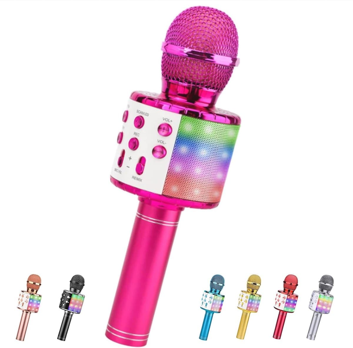 Draadloze Karaoke Microfoon met Luidspreker en LED verlichting voor Kinderen - Draagbare Karaoke Speler, Compatibel met Android/iOS en PC