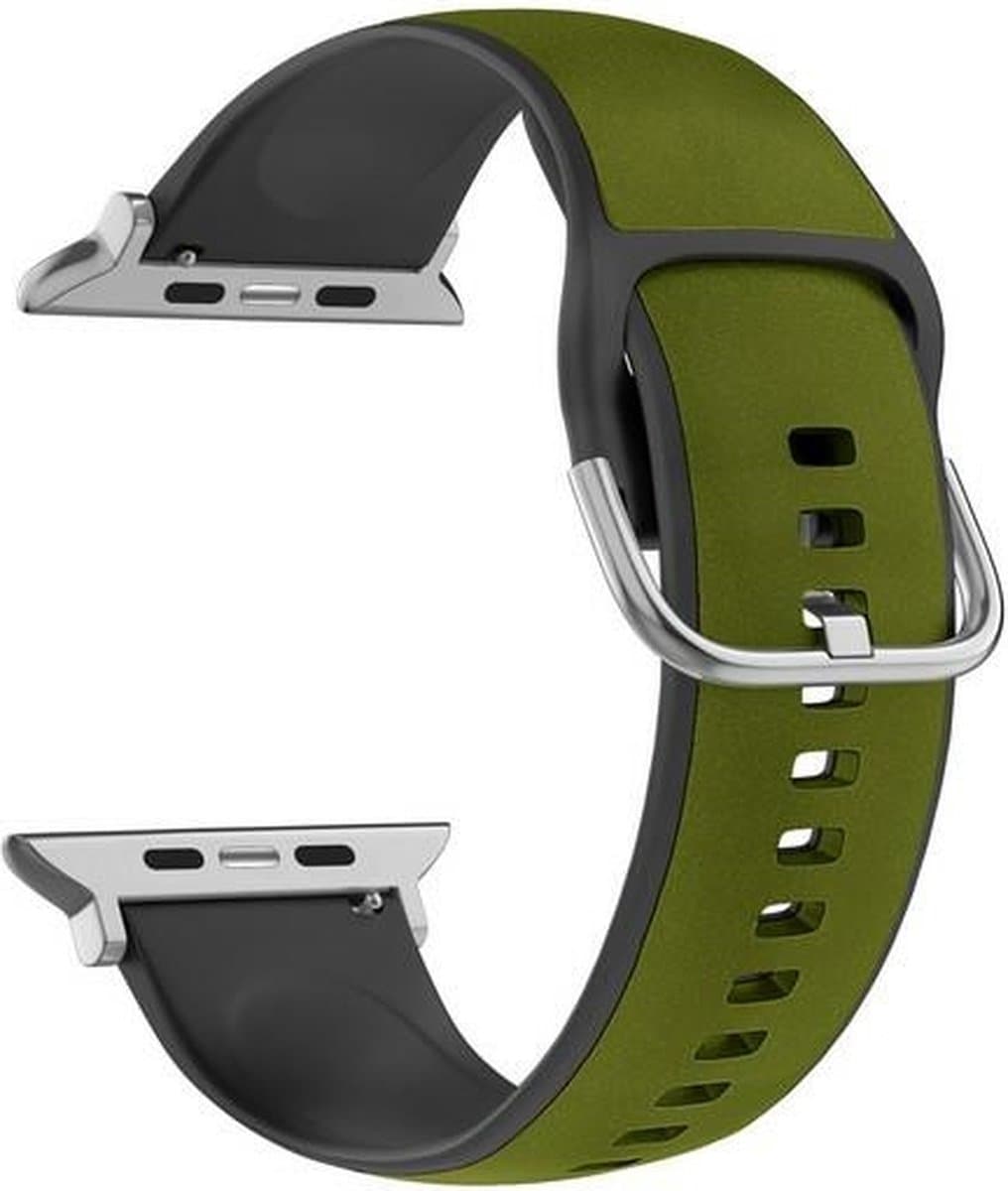 Beline Apple Watch Band Silico Leer 38/40/41mm groen-zwart/groen-zwart doosje