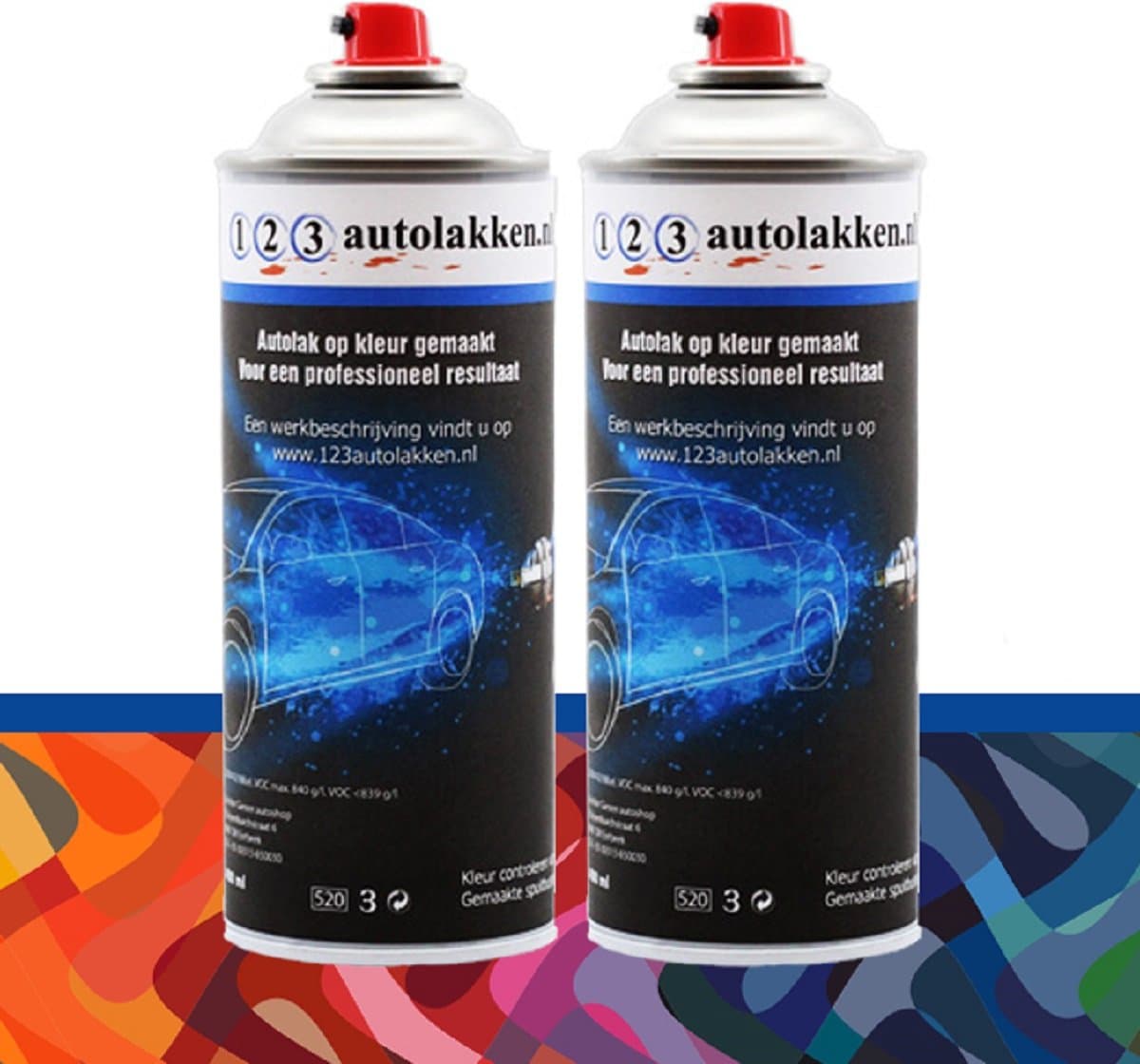 Spuitbus Autolak RENAULT Kleurcode NND - ROUGE INTENSE-MET. - 400ml + Spuitbus BLANKE LAK - 400ml