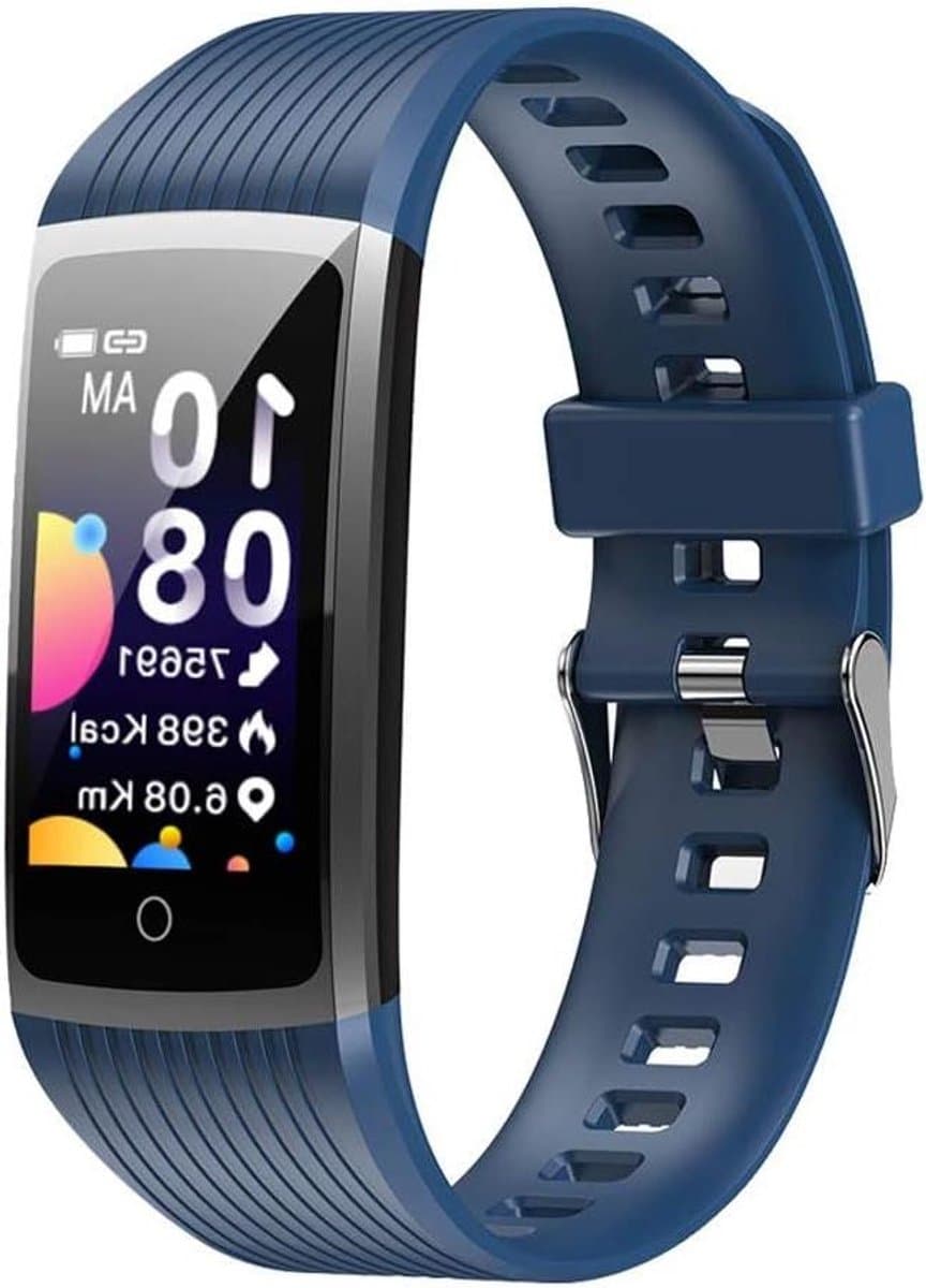 Smart Armband - Fitness Tracker - Sport Activiteiten - Continue Hartslagmeting - 1.14 Inch Scherm - Blauw