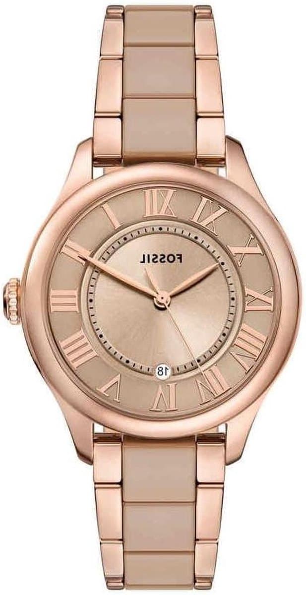 Dameshorloge - Polsbandhorloge Analoog - Dagelijks Gebruik - Krasbestendig Mineraalglas - 38 mm Kast - Roségoud Bruin