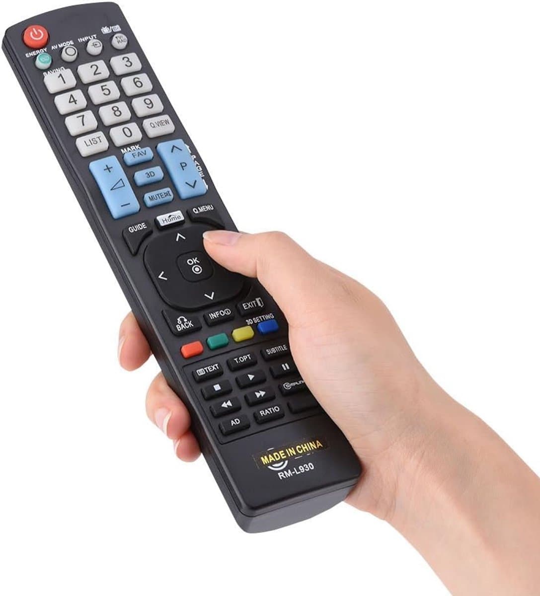 TV Afstandsbediening - Universele Bediening - Smart TV Bediening - 8 Meter Bereik - 22 cm Lengte - Zwart