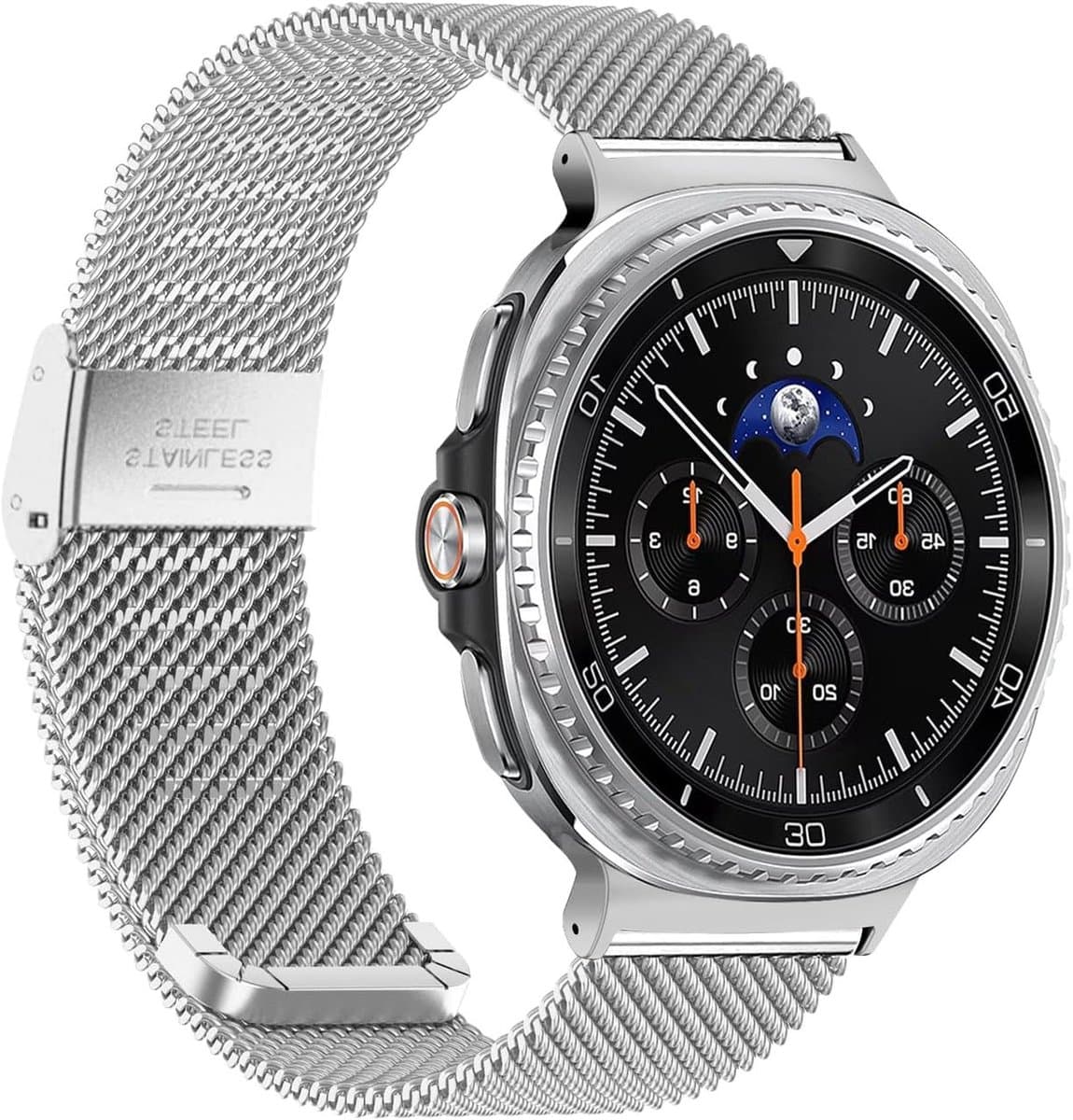Stijlvolle stalen armband voor Galaxy Watch 8 Classic 46mm en Galaxy Watch 8 40mm/44mm, duurzaam en verstelbaar