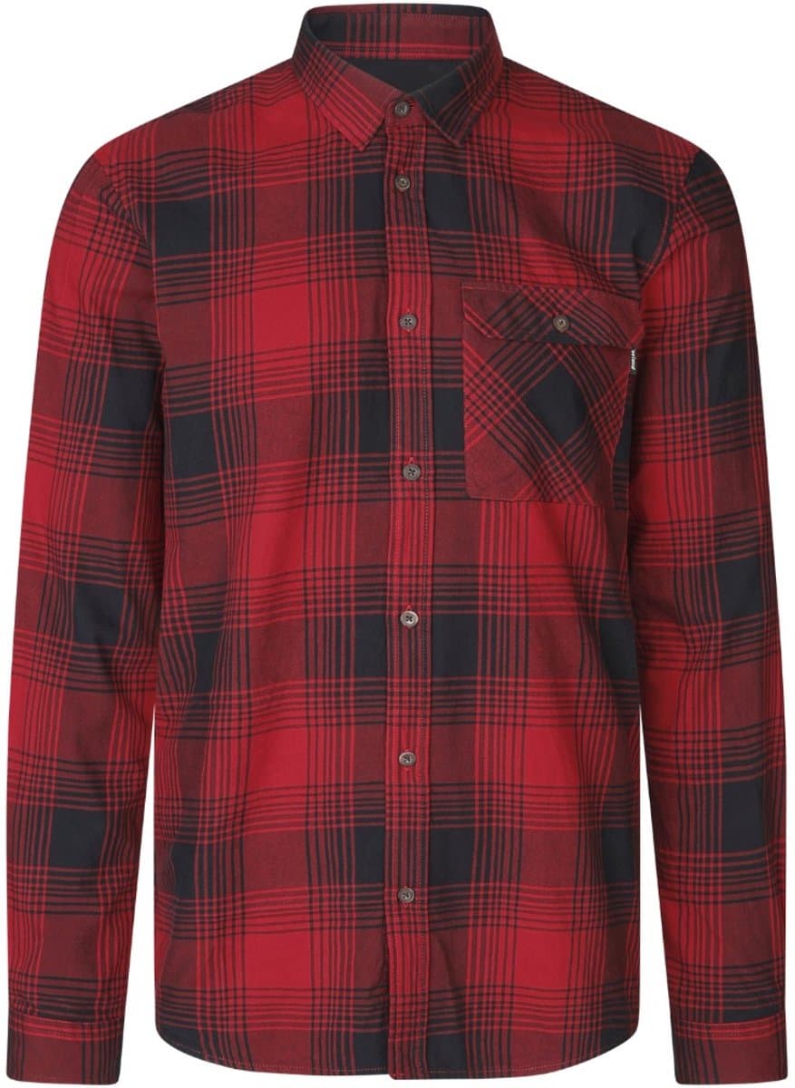 Seeland Glen Flanellen Hemd Jacht Hemd Scandinavisch Hemd Outdoor Hemd Lange Mouwen Hemd Red Check Maat -L