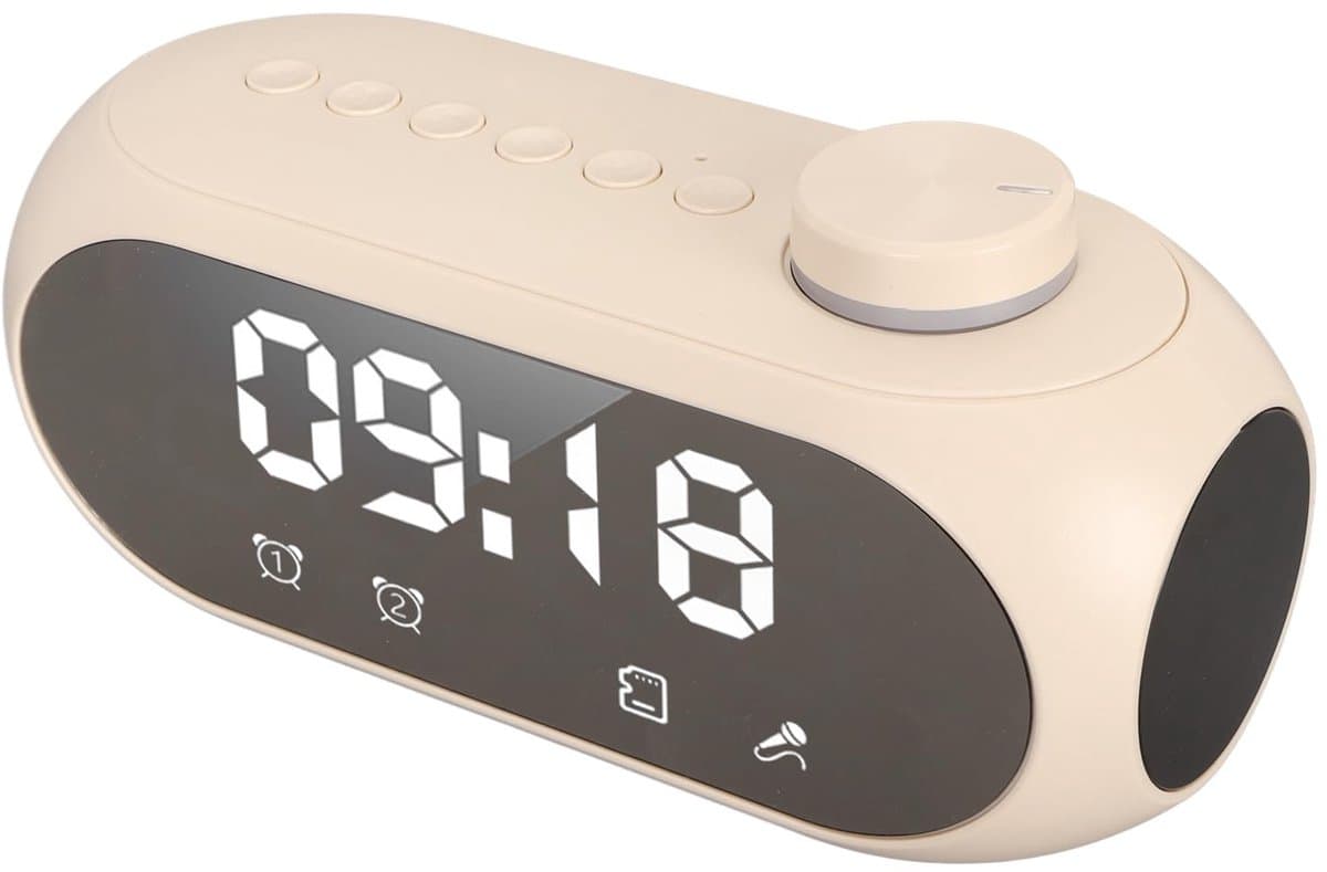 ONF3 - Digitale Wekkerradio - Bluetooth-luidspreker - RGB-verlichting - Beige - FM-radio - Opladen van Type C - Geschikt voor Slaapkamer - Beige