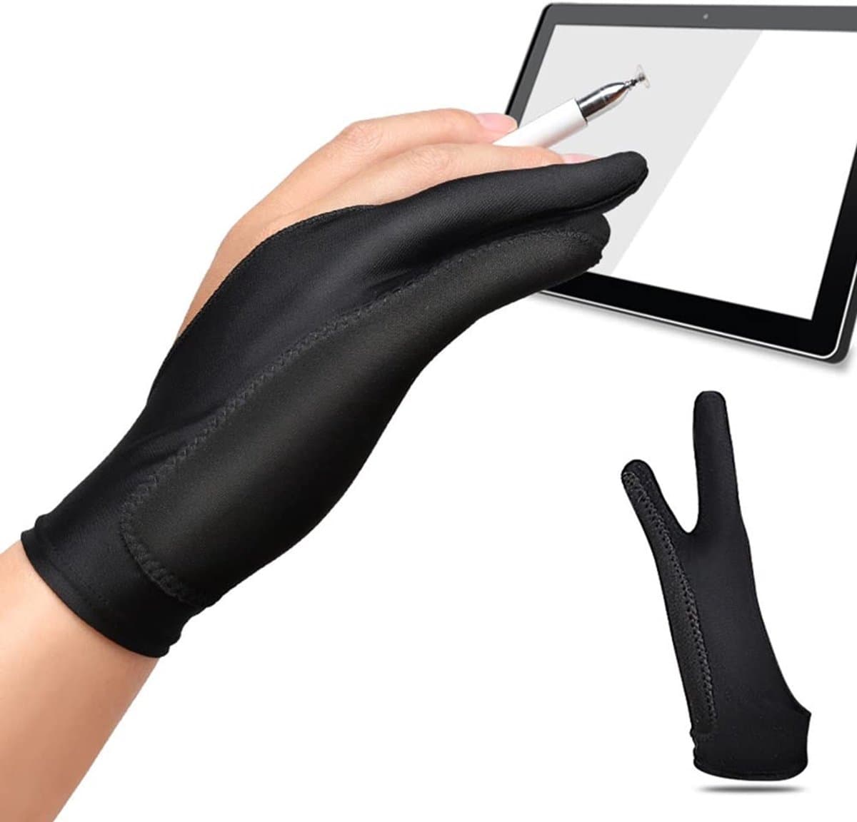 Dailygoody - Grafische tablet handschoen - Tekenhandschoen - Anti-touch - Maat S M L - Kunstenaars handschoenen - Voor digitaal tekenen - Zwart