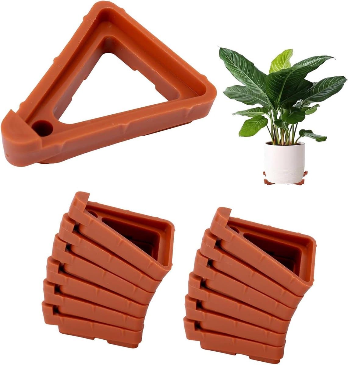 Bloempotvoeten - Potverhogers Plantenbakken - Betere Drainage Zorgen - Driehoekige Vorm - 24 stuks - Oranje