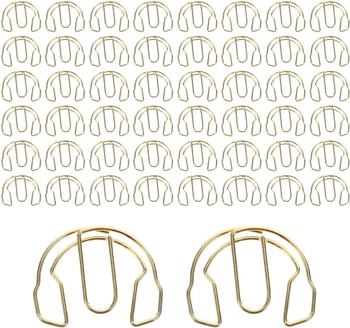 Gevormde Paperclips - Kantoor Clips - Documenten Organiseren - Koptelefoon Vorm - 50 Stuks - Goudkleurig