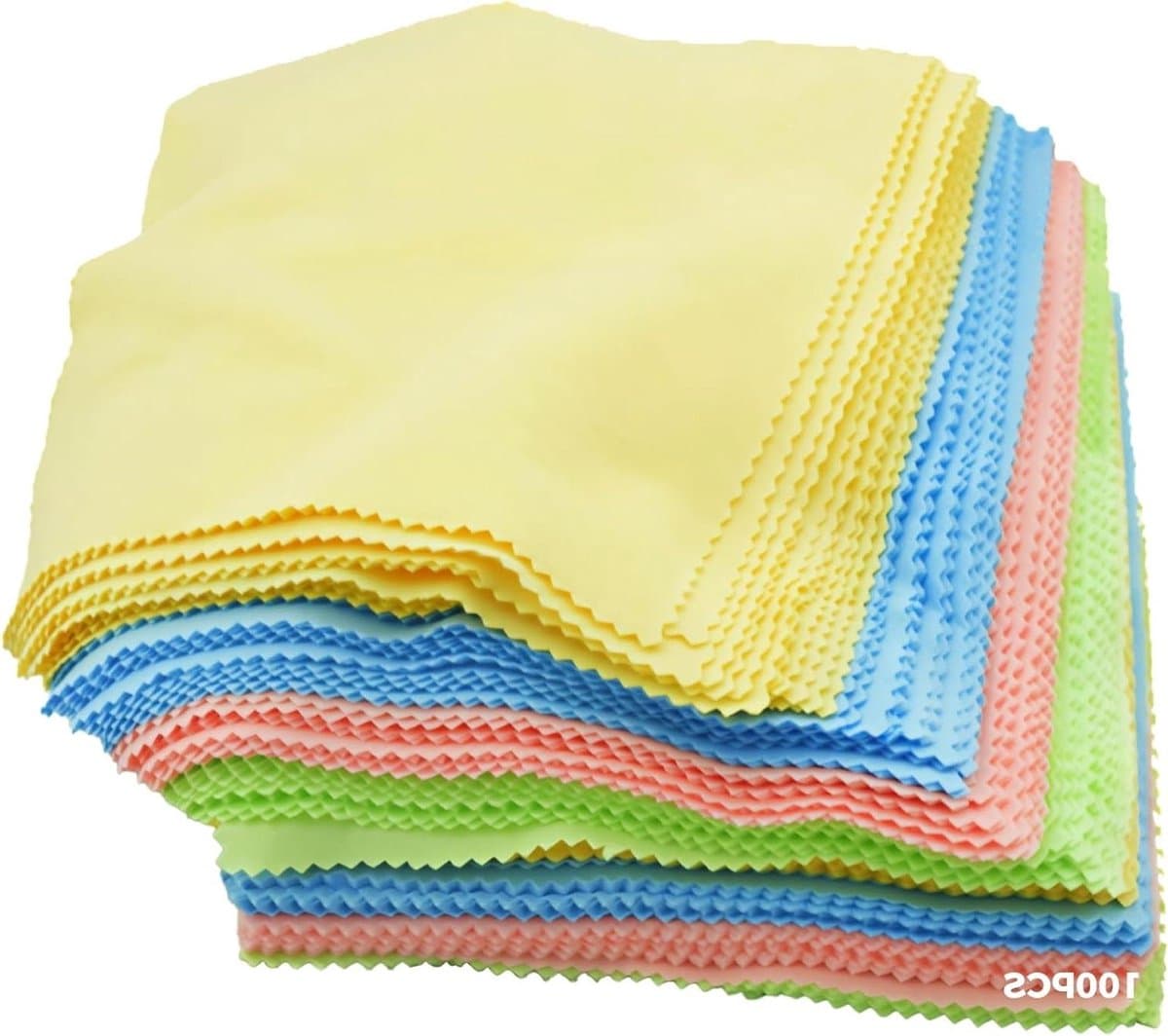 Microvezeldoekjes - Stoffen vierkanten - Lens Reiniging - Voorgesneden set - 100 stuks - Multicolor