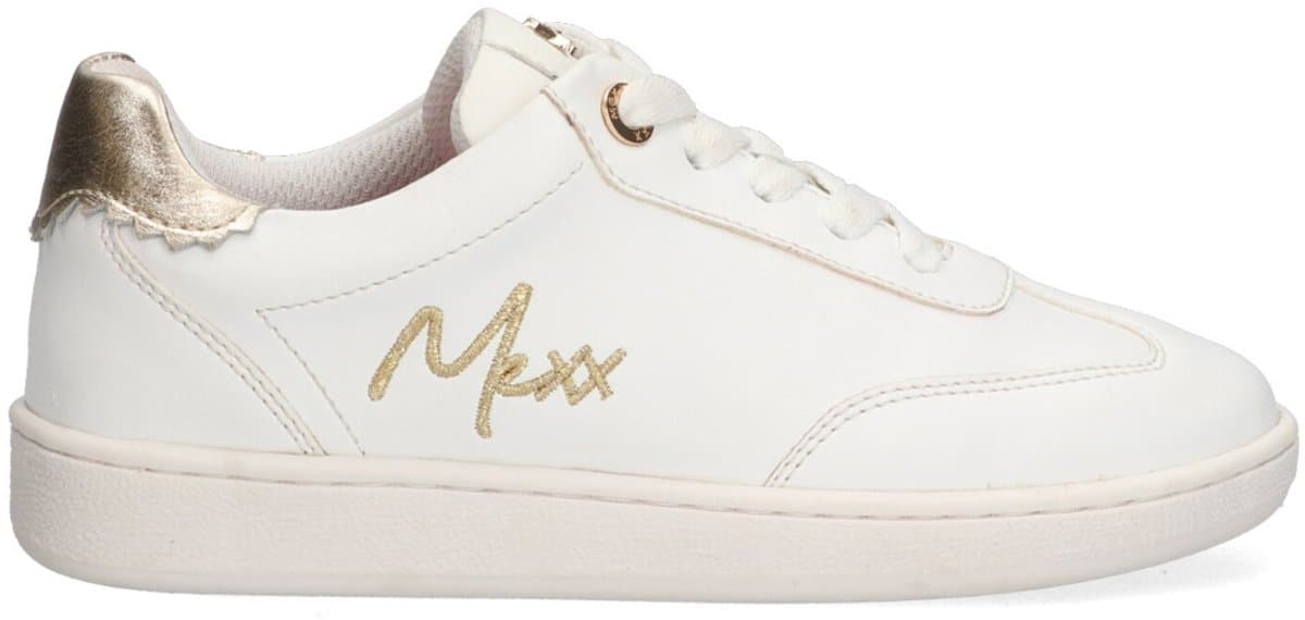 MEXX Kids XX825151-795 Meisjes Lage Sneakers - Wit/Goud - Leer - Veters