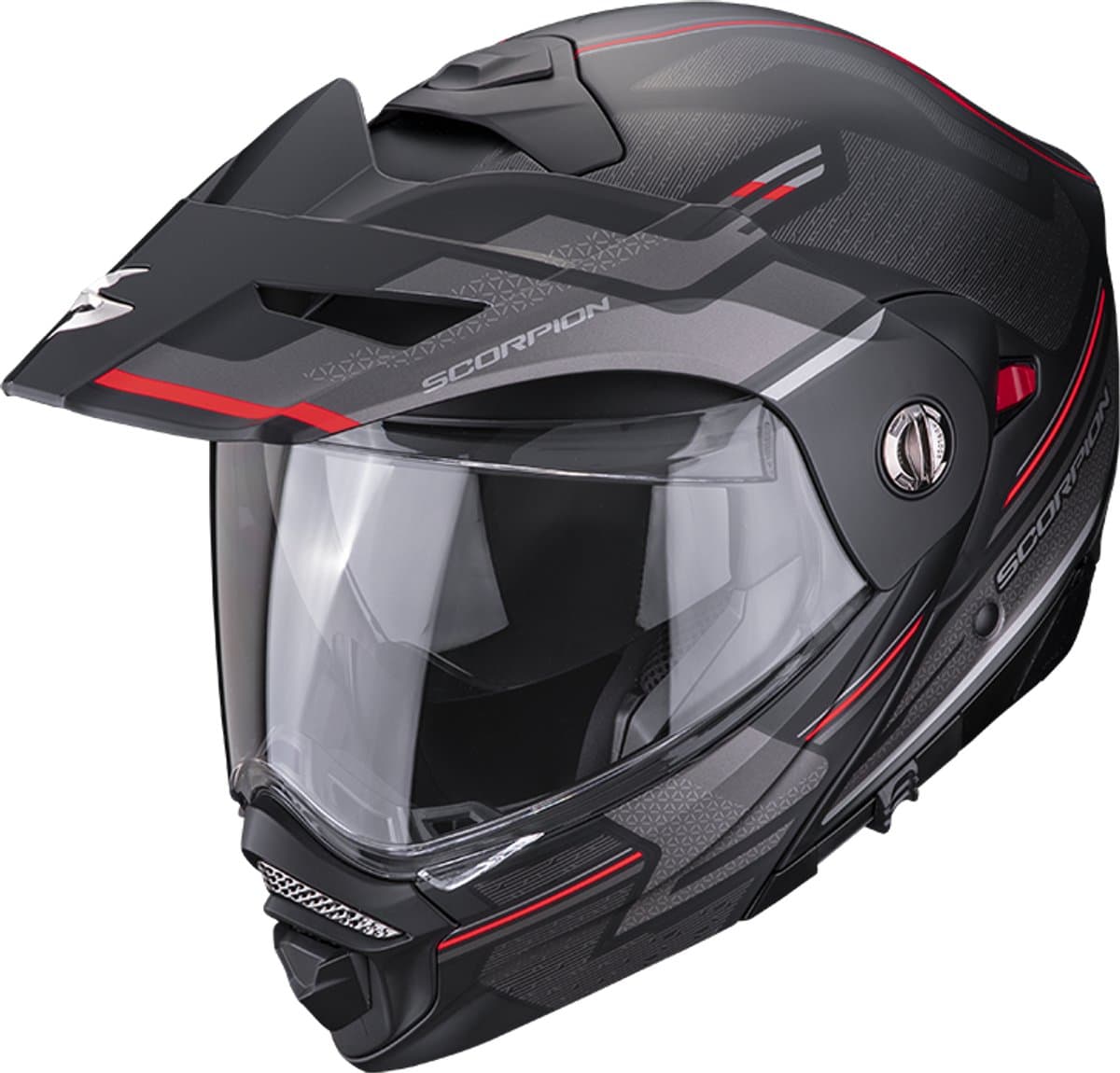 Scorpion ADX-2 Carrera Mat Zwart-Rood Adventure Helm - Helm