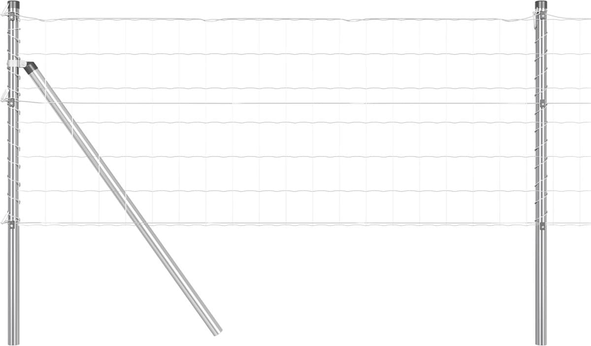 vidaXL - Buiten - Euro - Hek - Grondbevestiging - 50 - x - 0,4 - m - Zilverkleurig - Mesh