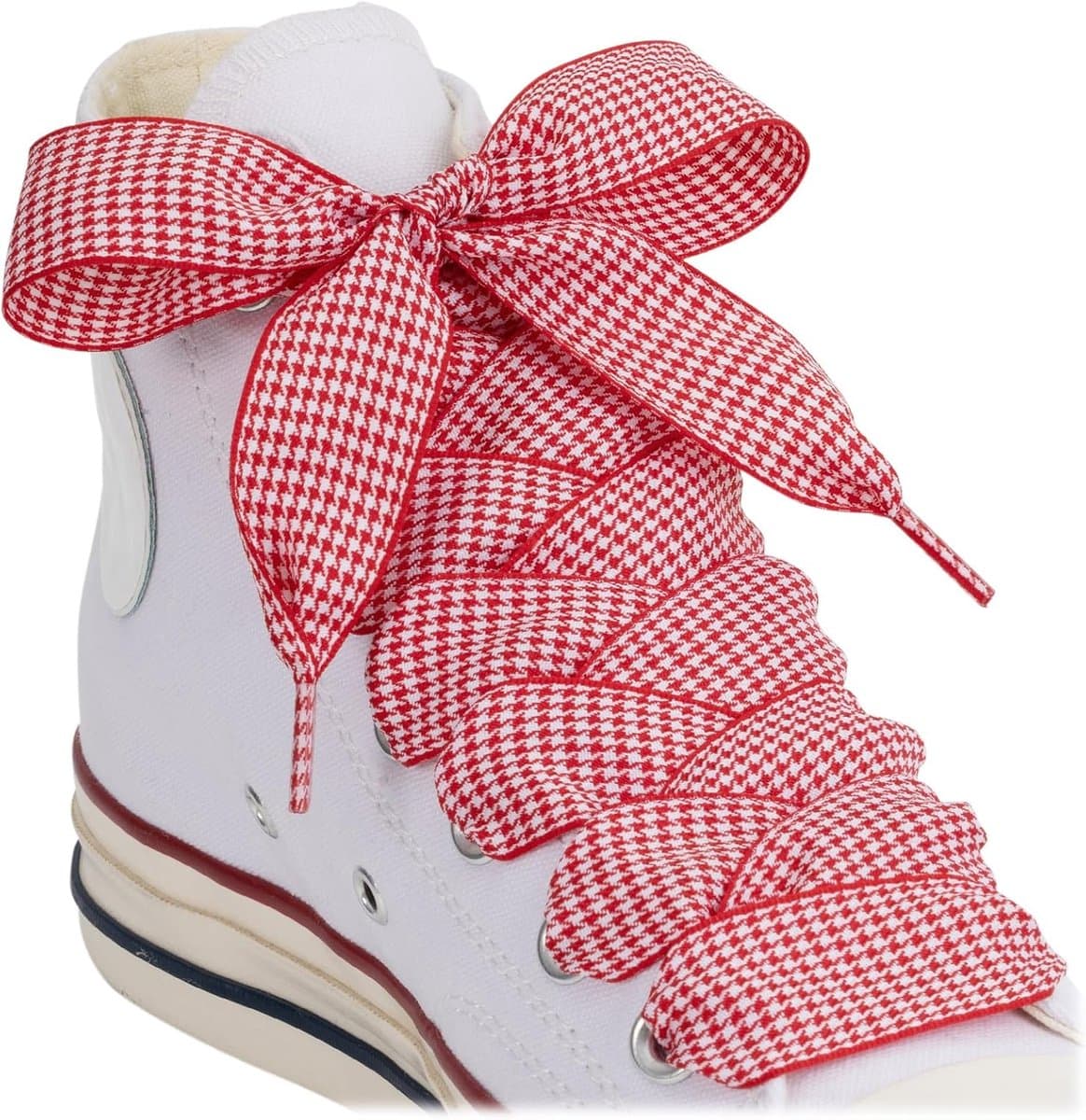 Schoenveters voor Sneakers 1 "Brede Platte Geruite Schoenveters voor Laarzen